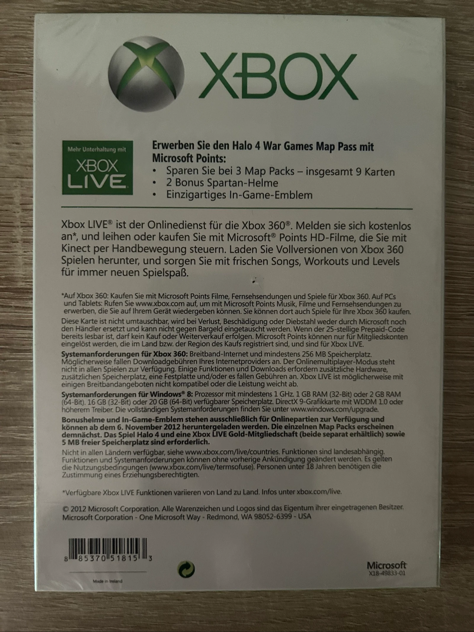 Microsoft Points 2000 Halo 4 Xbox 360-tegoedkaart - Nieuw in blisterverpakking – photo 2